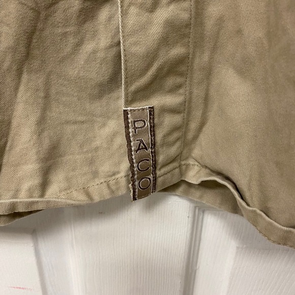 PACO Denim Mens XL Button Up Shirt Beige Long Sleeve Cotton Workwear Casual - Picture 3 of 9